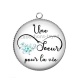 Pendentif Cabochon Argent - une soeur pour la vie