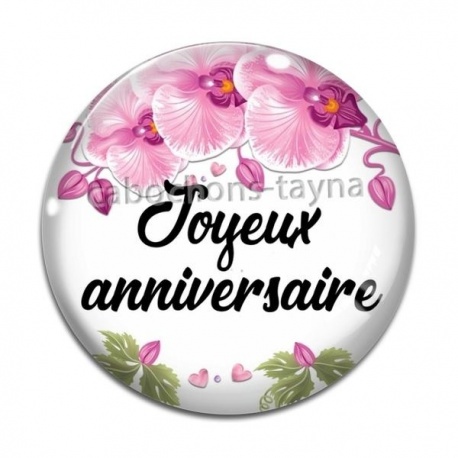 Cabochon Verre - joyeux anniversaire
