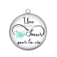 Pendentif Cabochon Argent - une soeur pour la vie