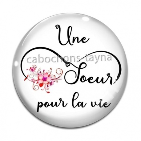 Cabochon Verre - une soeur pour la vie