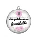 Pendentif Cabochon Argent - une petite soeur formidable