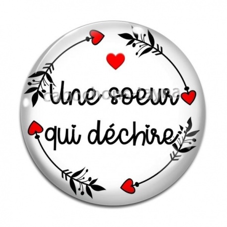 Cabochon Verre - une soeur qui déchire