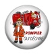 Cabochon Résine - pompier qui déchire