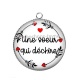 Pendentif Cabochon Argent - une soeur qui déchire