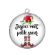 Pendentif Cabochon Argent - joyeux noël petite soeur