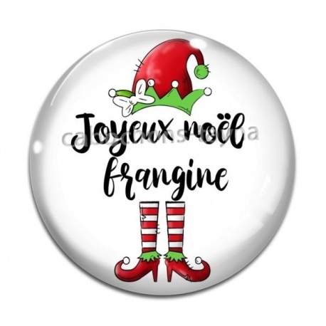 Cabochon Verre - joyeux noël frangine