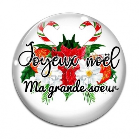 Cabochon Verre - joyeux noel ma grande soeur