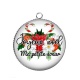 Pendentif Cabochon Argent - joyeux noel ma petite soeur