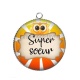 Pendentif Cabochon Argent - super soeur