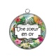 Pendentif Cabochon Argent - une soeur en or