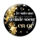 Cabochon Verre - je suis une grande soeur en or