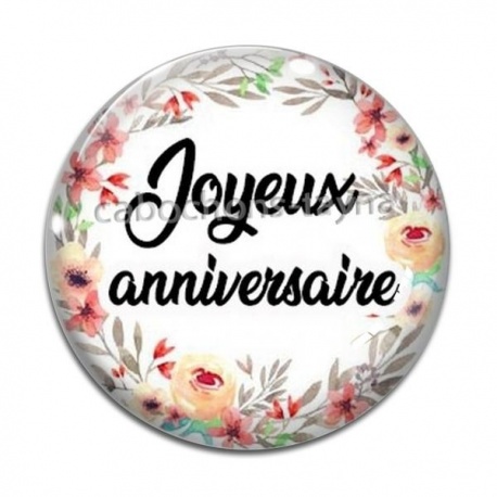 Cabochon Verre - joyeux anniversaire