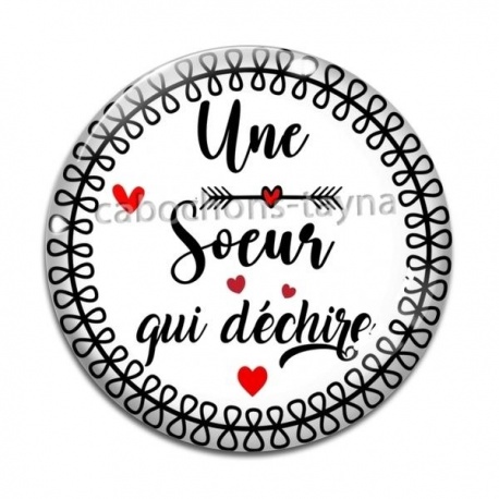 Cabochon Verre - une soeur qui déchire