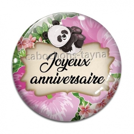 Cabochon Verre - joyeux anniversaire