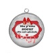 Pendentif Cabochon Argent - ma petite soeur elle est géniale