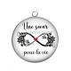 Pendentif Cabochon Argent - une soeur pour la vie