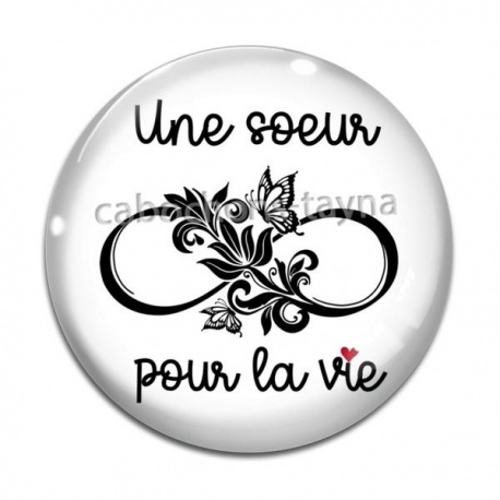 Cabochon Verre - une soeur pour la vie