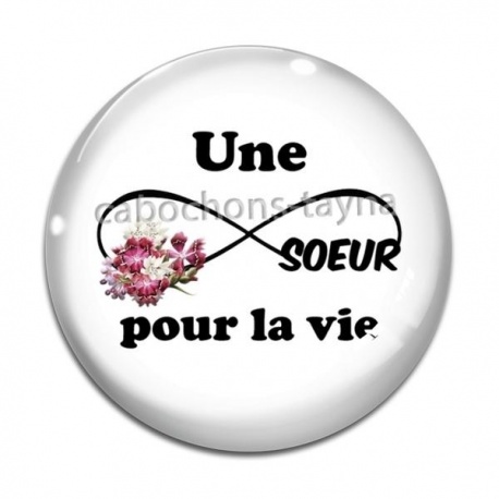 Cabochon Verre - une soeur pour la vie