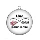 Pendentif Cabochon Argent - une soeur pour la vie