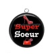 Pendentif Cabochon Argent - super soeur