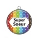 Pendentif Cabochon Argent - super soeur