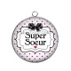 Pendentif Cabochon Argent - super soeur