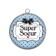 Pendentif Cabochon Argent - super soeur