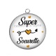 Pendentif Cabochon Argent - super soeurette