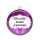 Pendentif Cabochon Argent - une petite soeur formidable