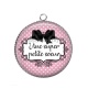 Pendentif Cabochon Argent - une super petite soeur