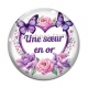 Cabochon Verre - une soeur en or