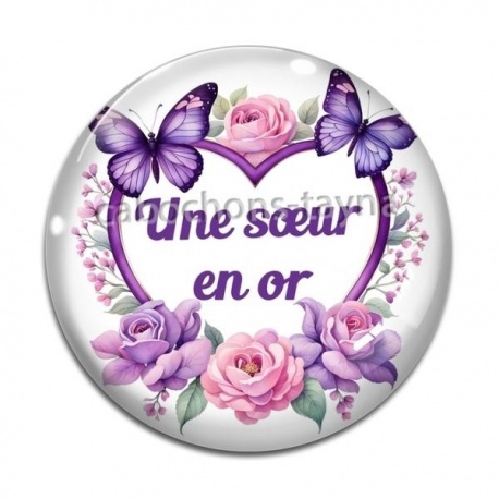 Cabochon Verre - une soeur en or