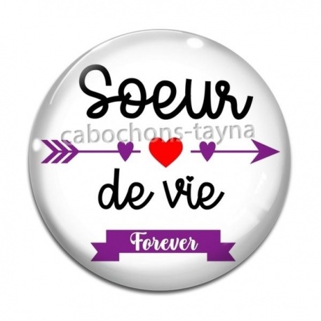 Cabochon Verre - soeur pour la vie forever