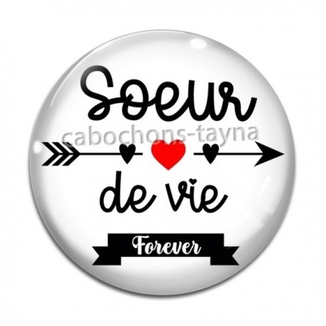 Cabochon Verre - soeur pour la vie forever
