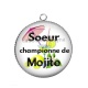 Pendentif Cabochon Argent - soeur championne de Mojito