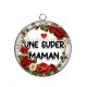 Pendentif Cabochon Argent - super maman