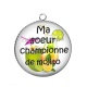 Pendentif Cabochon Argent - ma soeur championne de Mojito