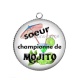 Pendentif Cabochon Argent - soeur championne de Mojito