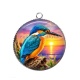 Pendentif Cabochon Argent - oiseaux