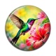 Cabochon Résine - oiseau colibri