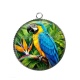 Pendentif Cabochon Argent - perroquet