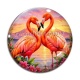 Cabochon Verre - flament rose