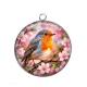 Pendentif Cabochon Argent - oiseaux 