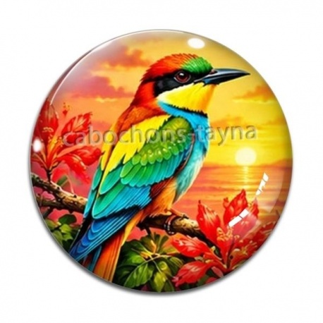 Cabochon Verre - oiseau