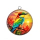 Pendentif Cabochon Argent - oiseau
