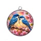 Pendentif Cabochon Argent - oiseaux