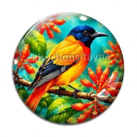 Cabochon Verre - oiseau