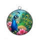 Pendentif Cabochon Argent - paon