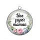 Pendentif Cabochon Argent - super maman