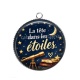 Pendentif Cabochon Argent - la tete dans les etoiles